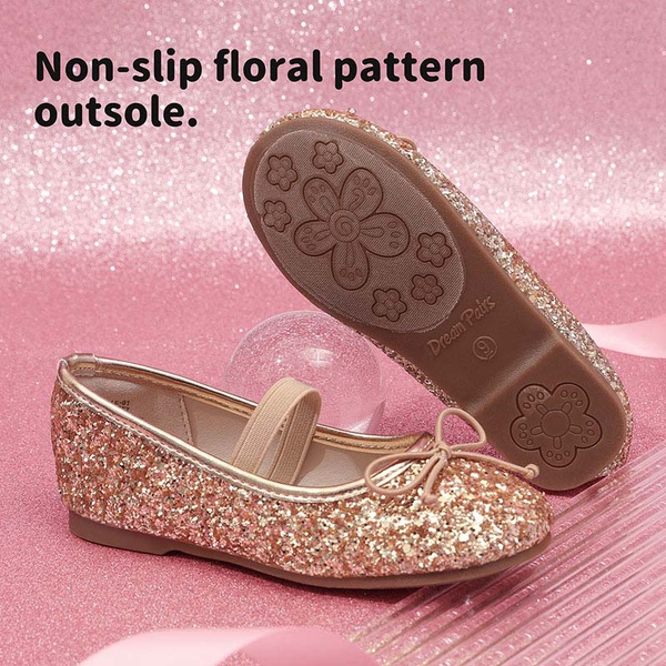 Girl's Ballerina Flat Shoes - CHAMPAGNE - 3